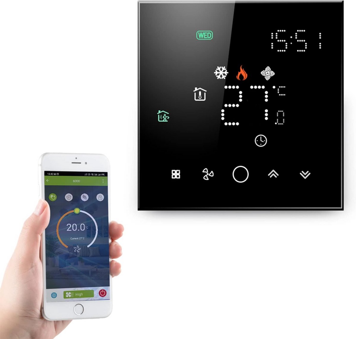 Slimme Wifi Thermostaat voor Airconditioning met Touchscreen en Spraakbesturing