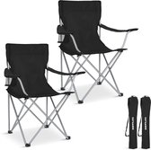 TRVLMORE Campingstoelen - Opvouwbaar - 2-Pack - 120KG Draagvermogen - Incl. Draagtas - Klapstoel - Visstoel - Kampeerstoel - Vouwstoel - Zwart