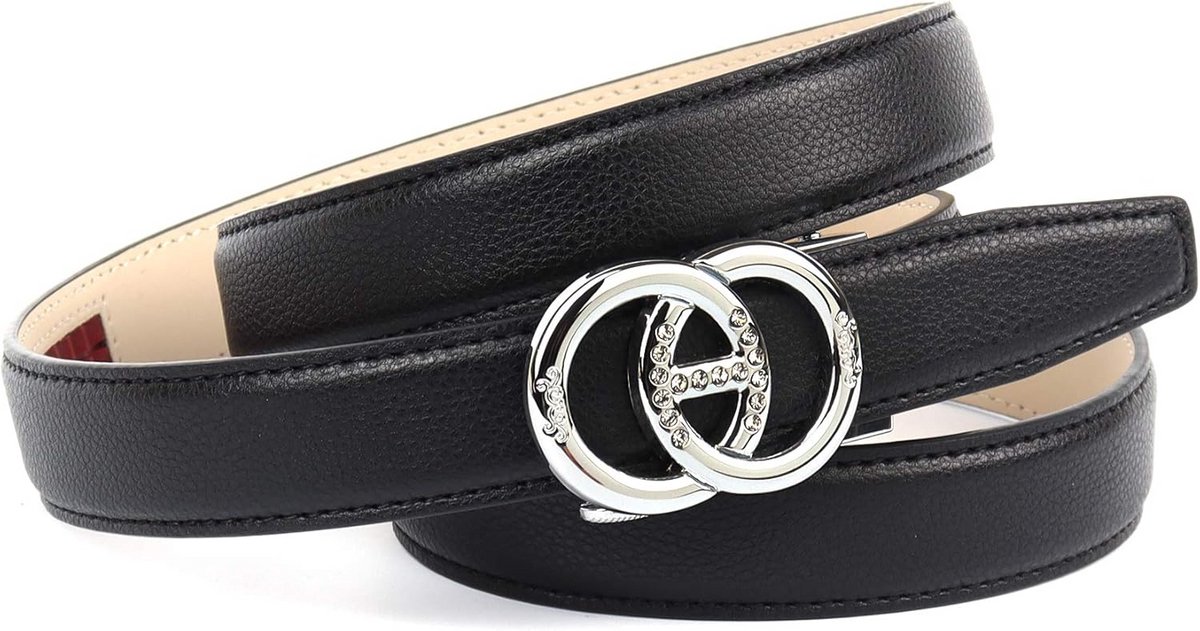Dames Riem Leer Smal 2 cm Breed - Modieuze Damesriem met Eenvoudig In te Korten Gesp