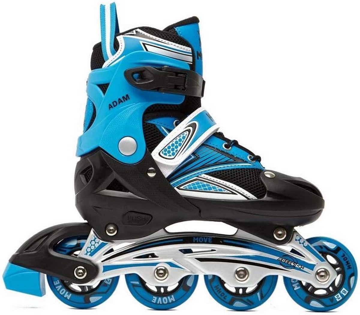Verstelbare Inline Skates Junior - Maat 38-41 - Zwart Blauw - Inclusief ABEC 7 Lagers