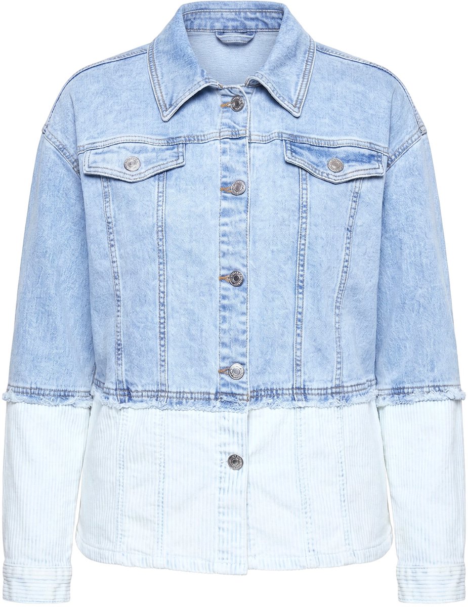 Angel of Style - Dames - Denim jasje Loose Fit patchlook lange mouwen - Licht blauw denim - Maat 42