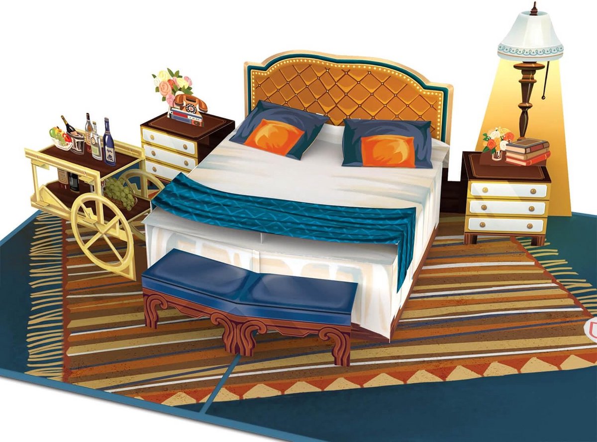 Pop-Up Kaart Hotelkamer - 3D Voucher voor Hotelovernachting en Cadeau