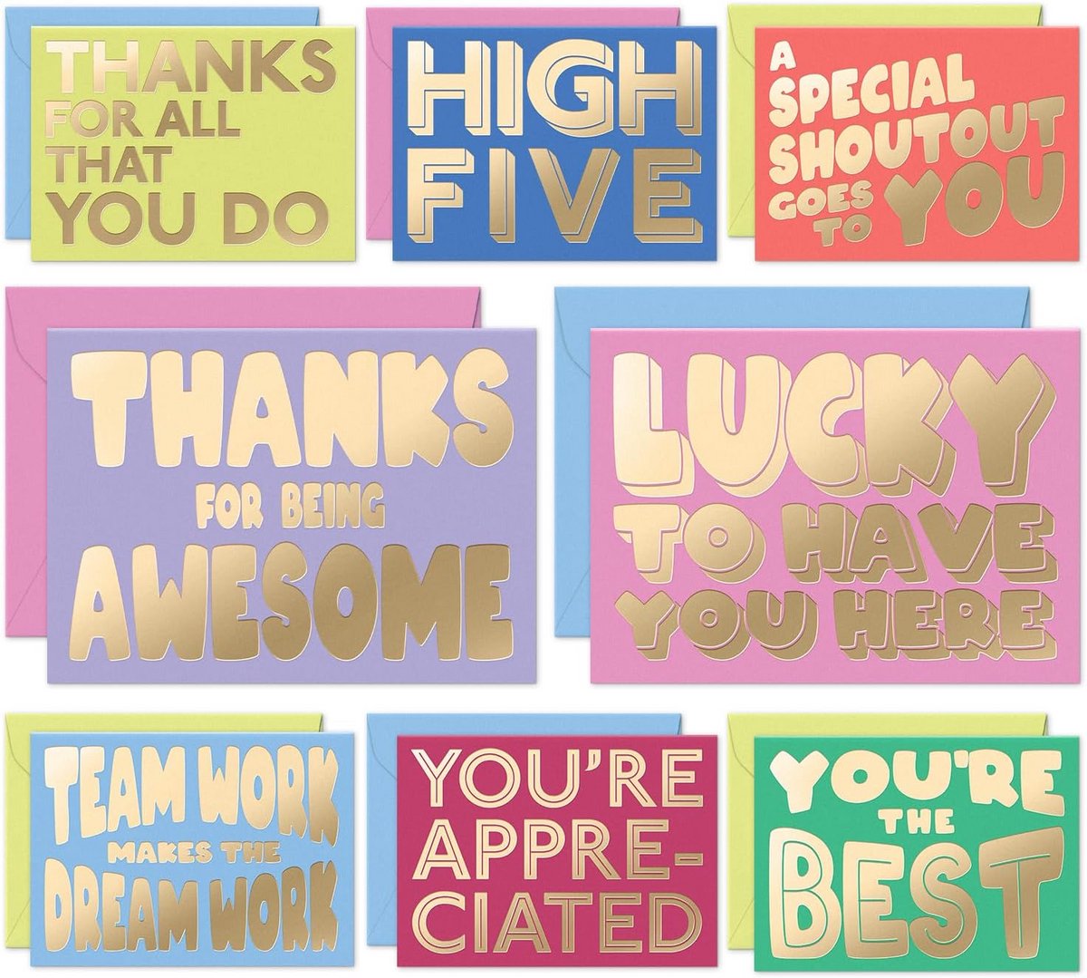 Set van 24 Bedankkaartjes voor Werk: Complimenten & Waardering Op Kantoor