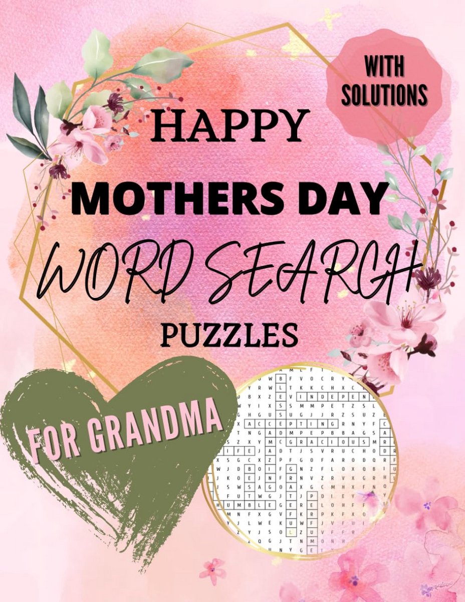 Woordzoekpuzzelboek Moederdag voor Senioren Grote Lettertypen