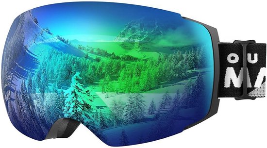 Frameloze Skibril met Verwisselbare Lens - 100% UV400 Bescherming voor Volwassenen en Jeugd