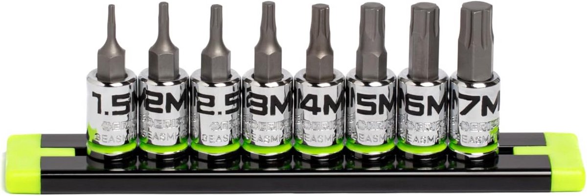 Set Bithouders Inbus Koppen Kort 1/4 inch Aandrijving Metrische Maten 1,5 mm - 7 mm S2 Staal