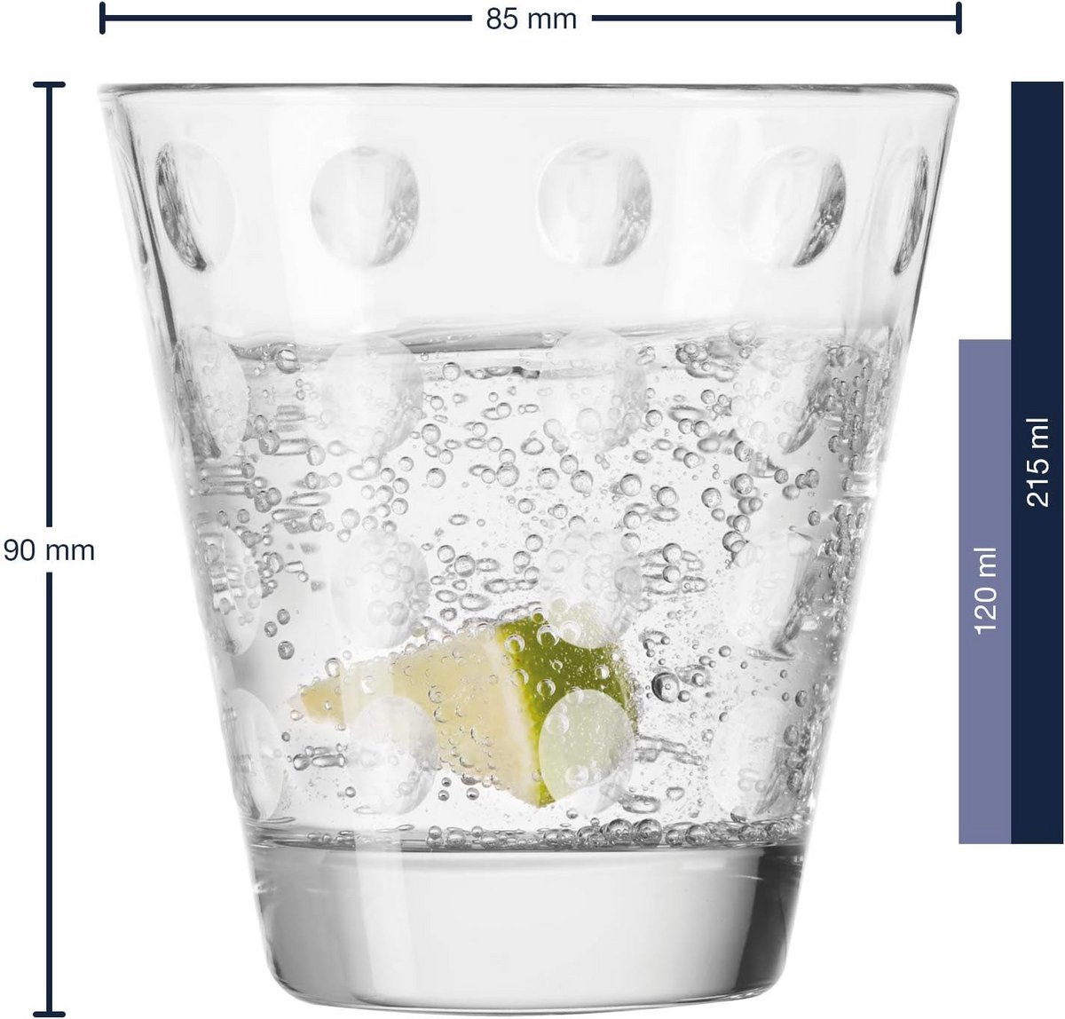 Glazen Drinkglas "Optic" 9 cm - Stijlvol Waterglas of Sapglas