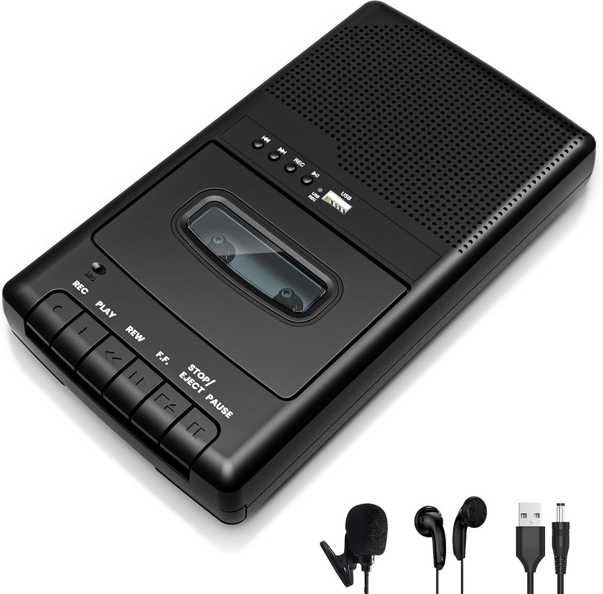 Draagbare Cassettedeck met USB Digitaliseerfunctie en One-Touch Opname
