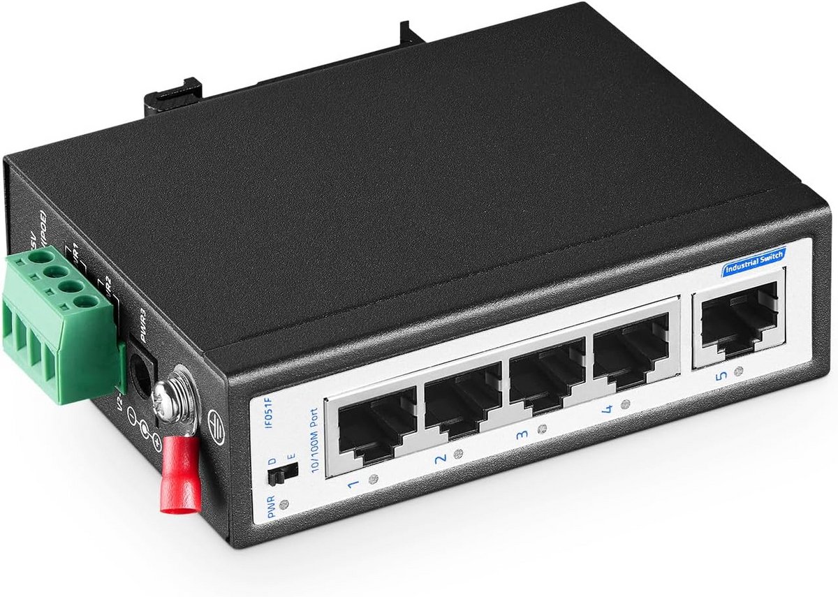 Industriële Netwerkswitch met 5 Poorten - 100M Betrouwbare Connectiviteit