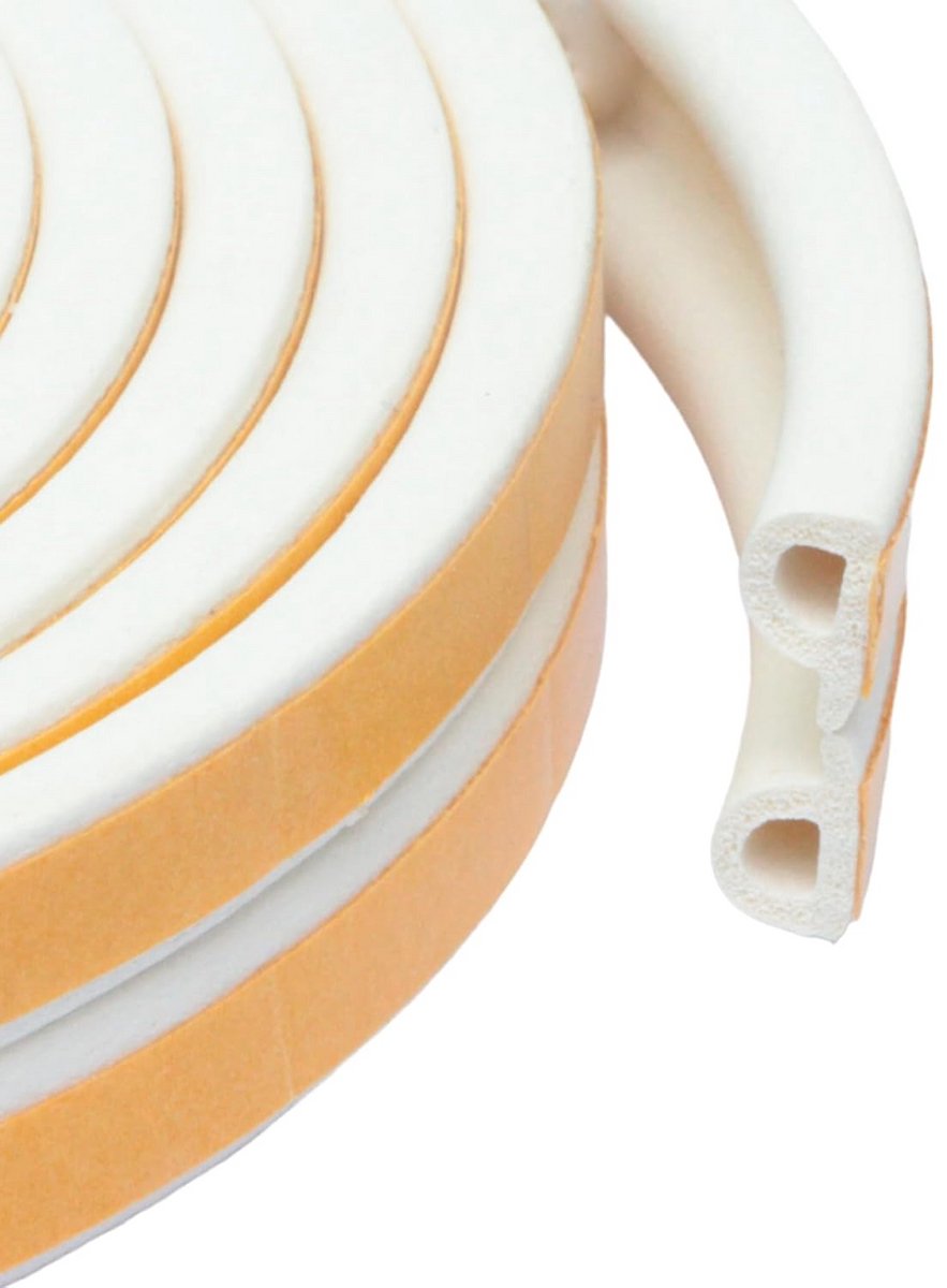 Zelfklevende Raamafdichting en Deurafdichting Rubberen Strip (6m, P-Profiel, Wit)
