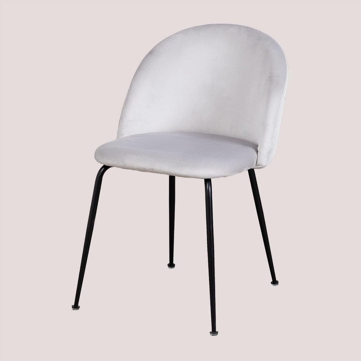 Eetkamerstoel Fluweel - Comfortabele Moderne Design Stoel met Stalen Poten
