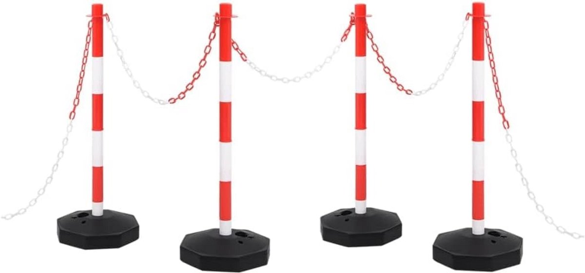 Set Paaltjes met Kunststof Ketting voor Afzetting
