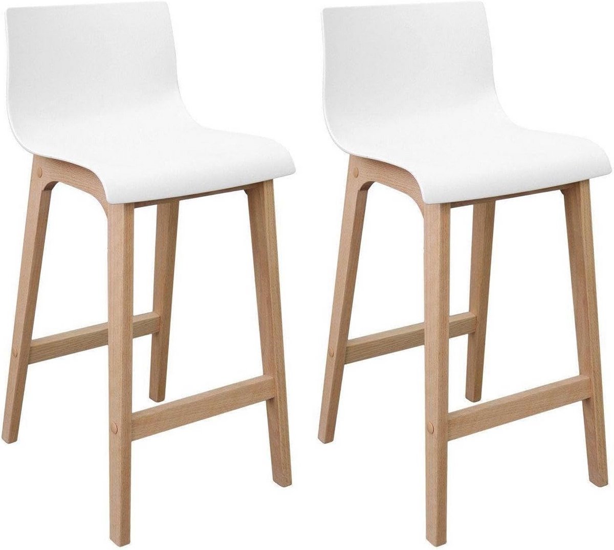 Set van 2 Moderne Barkrukken met Eiken Zitvlak - 65 cm Hoog
