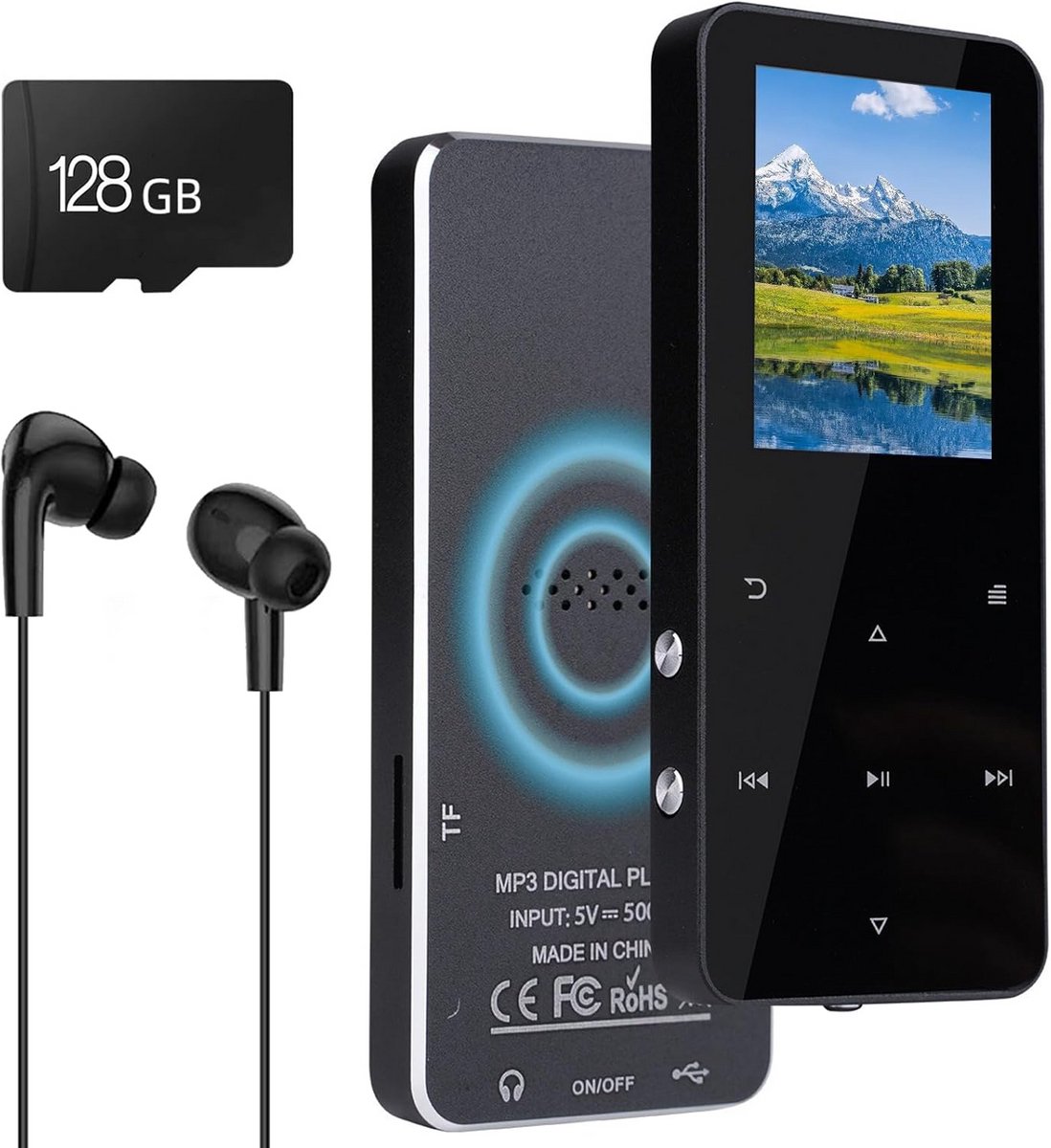 Draagbare MP3/MP4-speler met 128 GB, FM-radio en Bluetooth