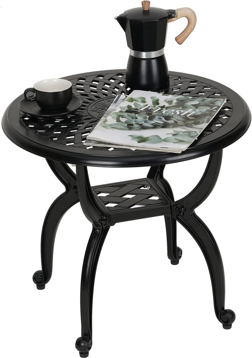 Ronde Bijzettafel Zwart - Stijlvol en Compact