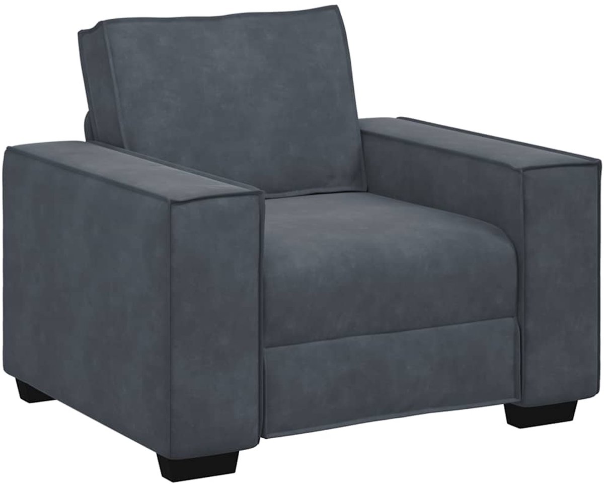 vidaXL Fauteuil - 100x78x84 - cm - fluweel - donkergrijs