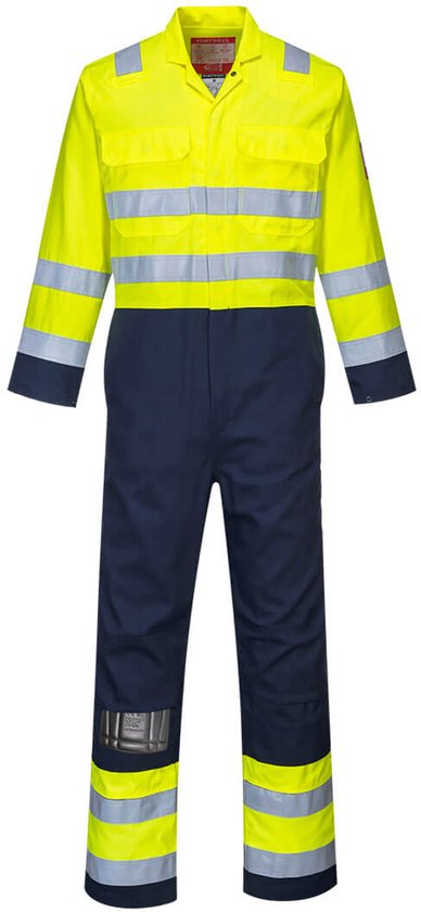 Combinaison de Work antistatique Hi visibilité Portwest Bizflame BIZ7 - Jaune/ Marine - 4XL