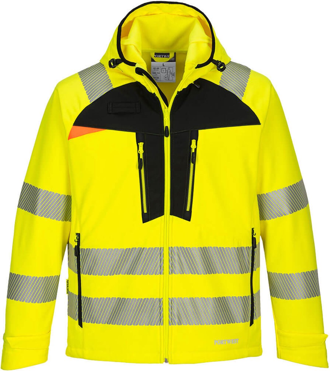 Portwest DX4 Hi-Vis Softshell Jas Geel/zwart