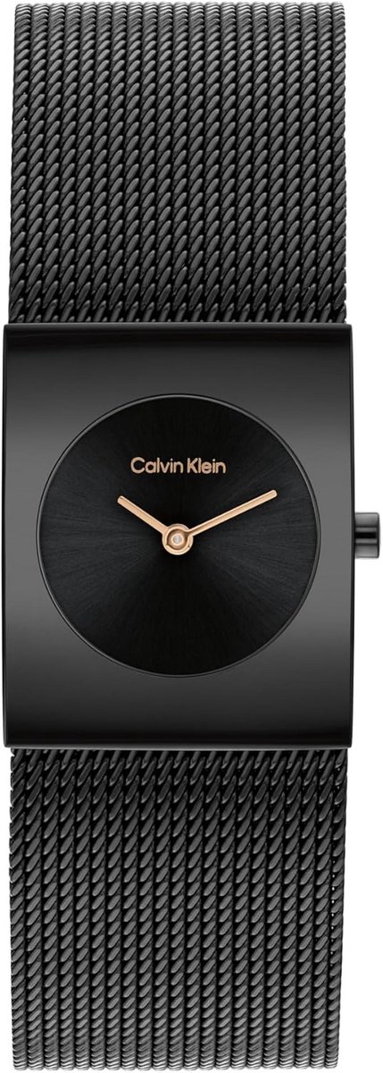 Dameshorloge met Zwarte Roestvrijstalen Mesh Band - Quartz Uurwerk