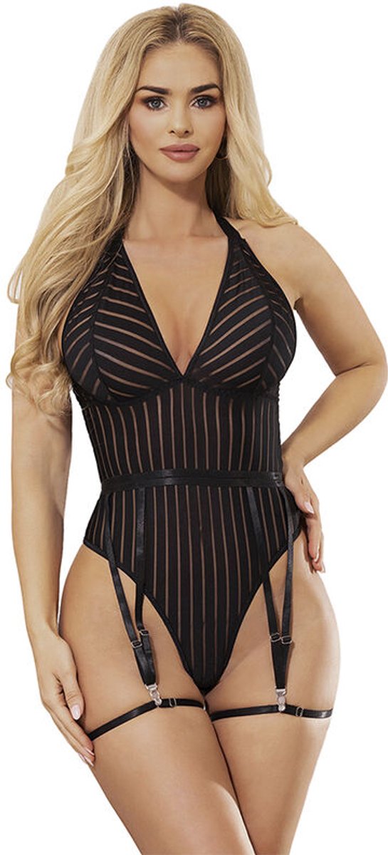 Subblime - 954154 Body With Garter Belt Black L/Xl