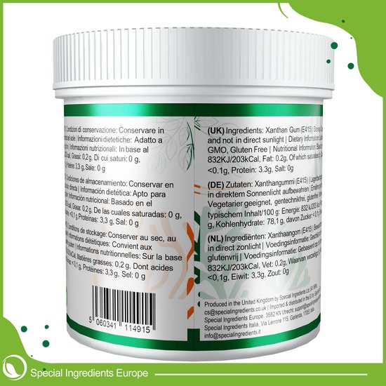 Xanthaangom Poeder - 100 g - Xantaangom - Xanthaangum - Xanthan Gum - Natuurlijk verdikkingsmiddel voor koken en bakken - Hersluitbare Pot - Recycled Plastic