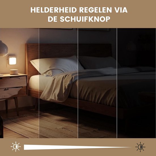 LED Nachtlampjes - Stopcontactlampjes - Veilig Navigeren - Met Bewegingssensor - 6.7 x 6 x 6 cm - Warm Wit — afbeelding 3