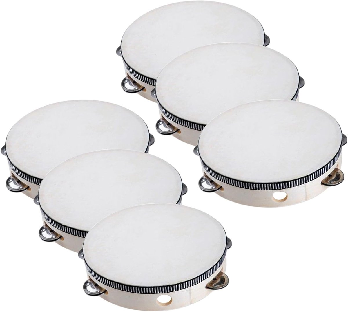 Tamboerijnen Set - Percussie Instrument - Muziek Maken - Eén Rij Ontwerp - 16 Inch