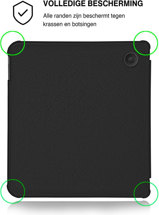 Lunso Geschikt voor Kobo Libra Colour hoesje (7 inch) - Vegan Saffiano Leren Sleep Cover - Voilet Vortex van Merkloos — afbeelding 4