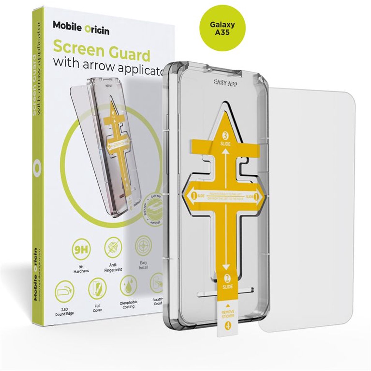 Mobile Origin Schermbeschermer Met Applicator In De Vorm Van Een Pijl - Samsung Galaxy A35