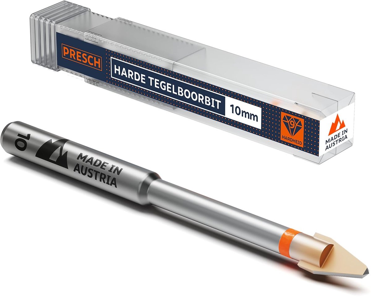 Tegelboor 10mm - Glasboor Porseleinboor - Harde Tegels Boren - Speciale Punt Nauwkeurig - 12 x 1.5 x 2 cm
