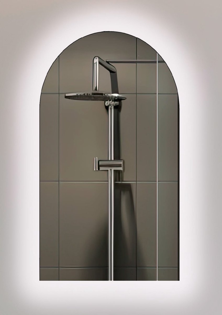 Luna Serie - Halve Ovale LED Badkamer Spiegel - 50x90 cm - IP 44