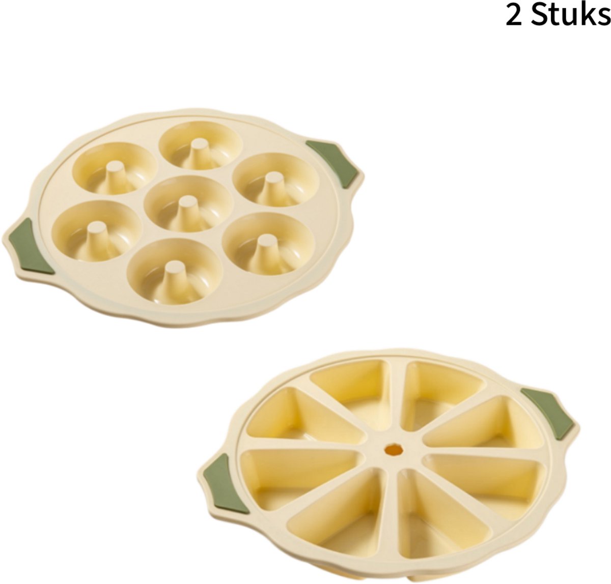 2 stuks siliconen bakvormen set - donut + driehoek cake - antiaanbaklaag - voor thuisbakken in de oven