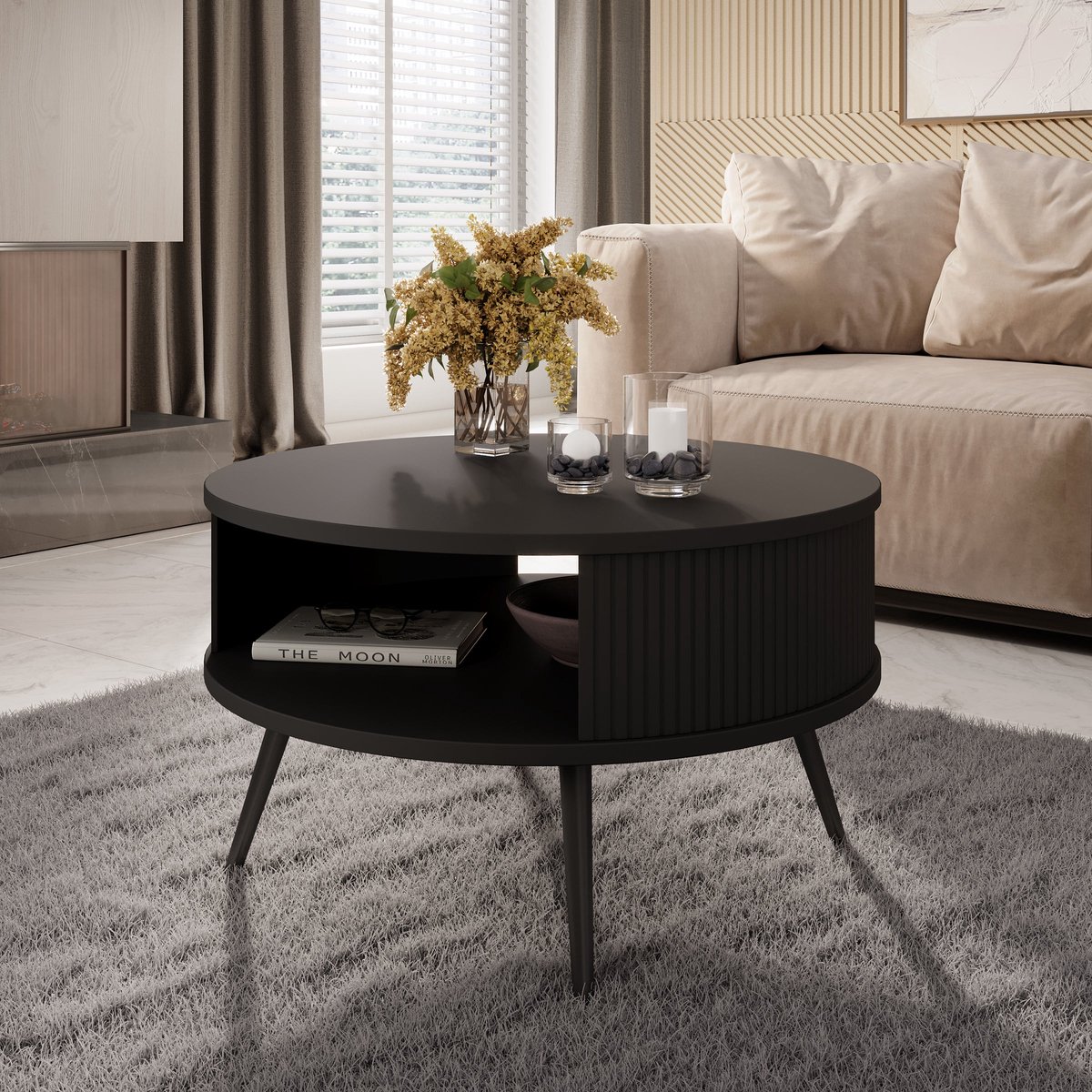 Meubella - Salontafel Riley - Zwart - 76 cm