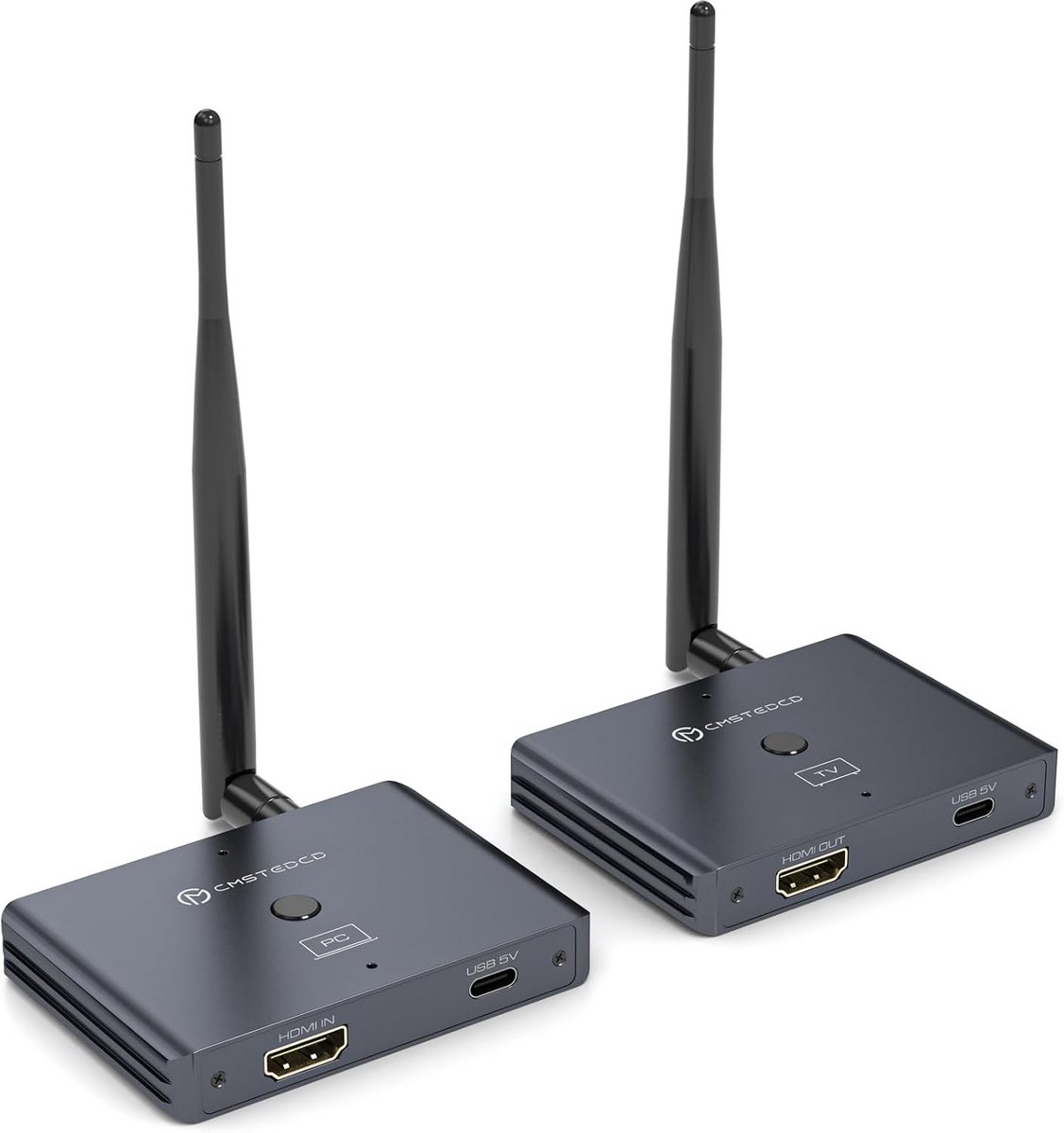 Draadloze HDMI Set - Videotransmitter Ontvanger - Streamen naar TV - 100 Meter Bereik - Ondersteunt 4K - Zwart