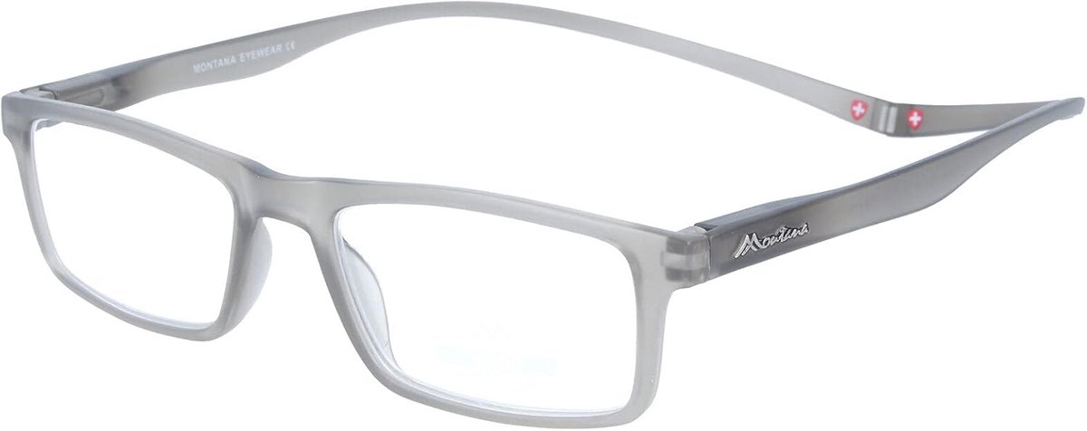 Leesbril kunststof - Hulpbril dames heren - Gemakkelijk lezen - Magneetsluiting voor - 52 mm glasbreedte - Grijs