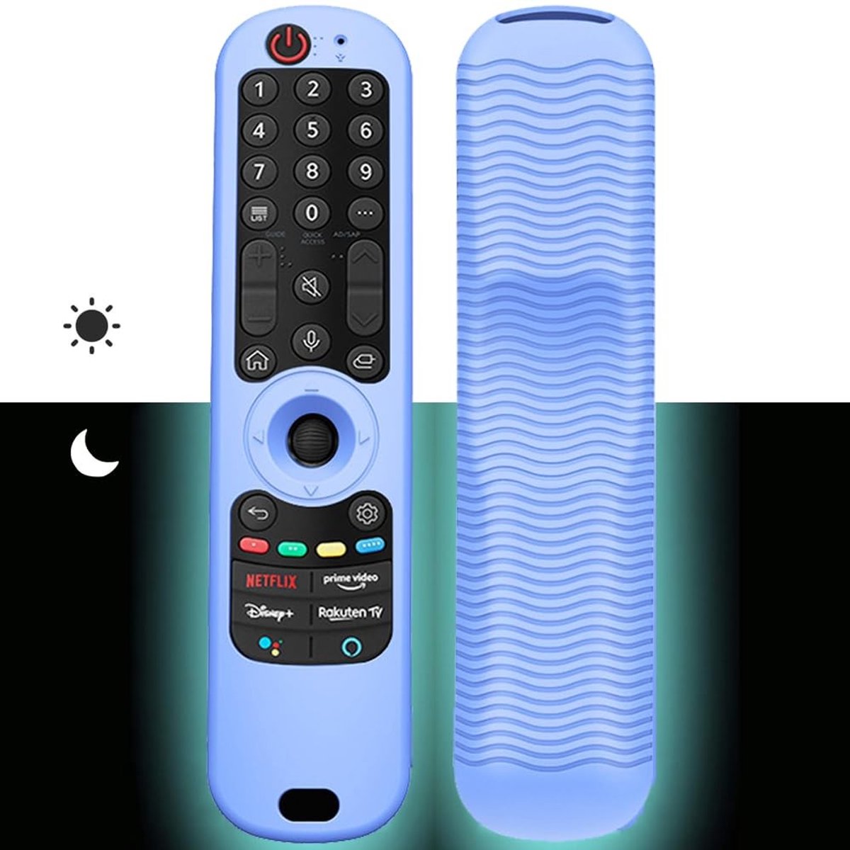 Allecto - Afstandsbediening Hoesje - LG QNED Smart TV - MR21GA MR21GC MR22GN MR23GN MR24GA MR24GN - 2022 2023 2024 - Lichtgevend - Antislip Silicon...