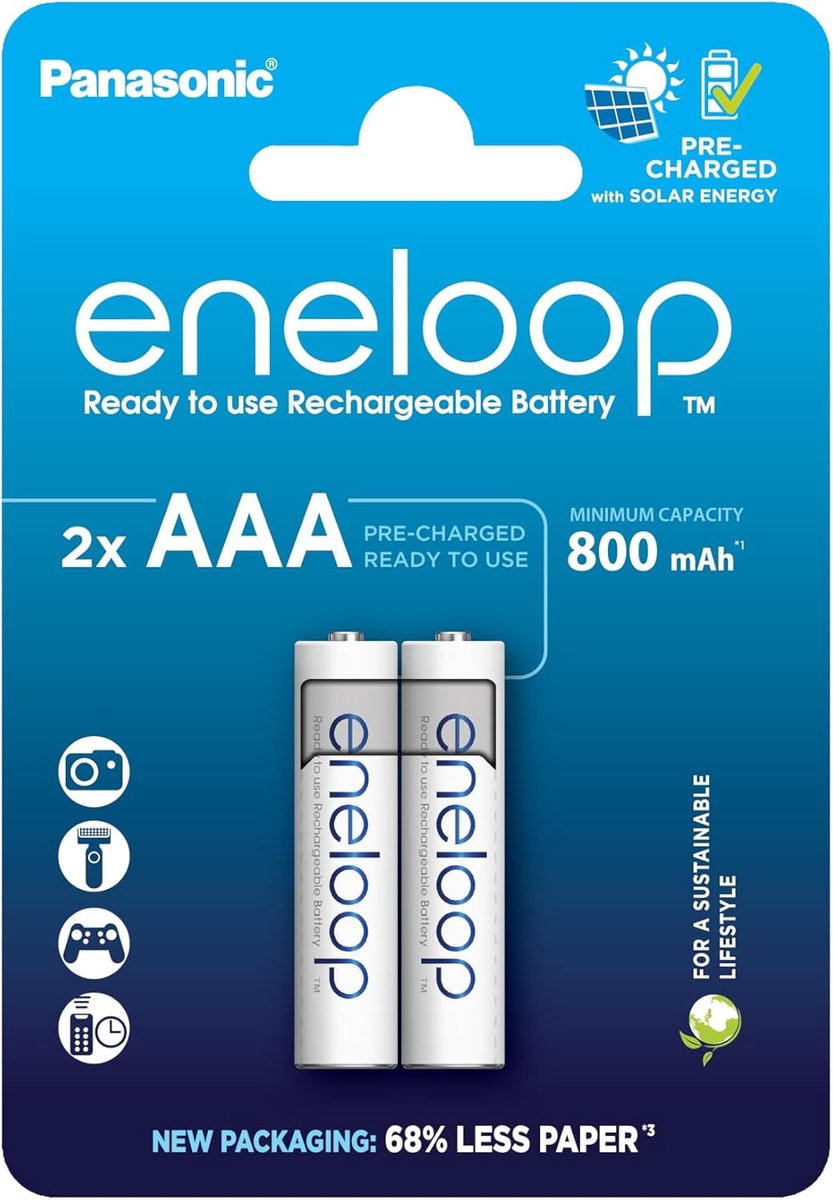 Herlaadbare Batterijen - AAA Micro Accu - Apparaten Voeden - Lage Zelfontlading - 800 mAh - Wit