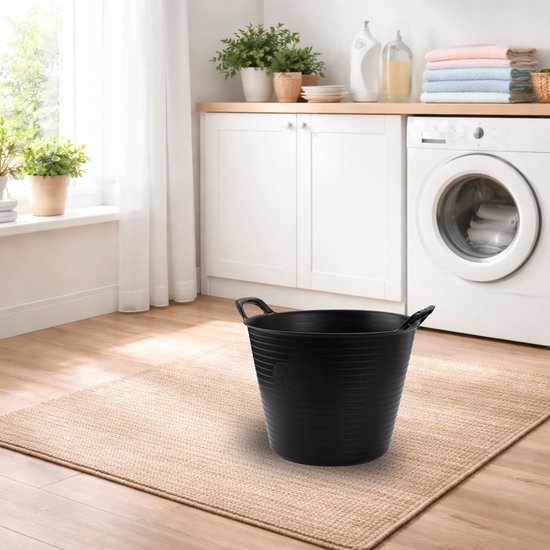 Seau flexible / panier à linge noir 25 litres - Paniers de Paniers de rangement - Paniers à linge - Seaux flexibles