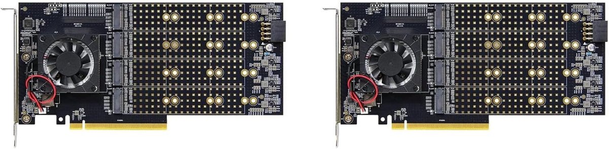 NVME Uitbreidingskaart - Opslagkaart PC - Meer Schijven - 8 Schijven Ondersteuning - PCIe 3.0 - Zwart
