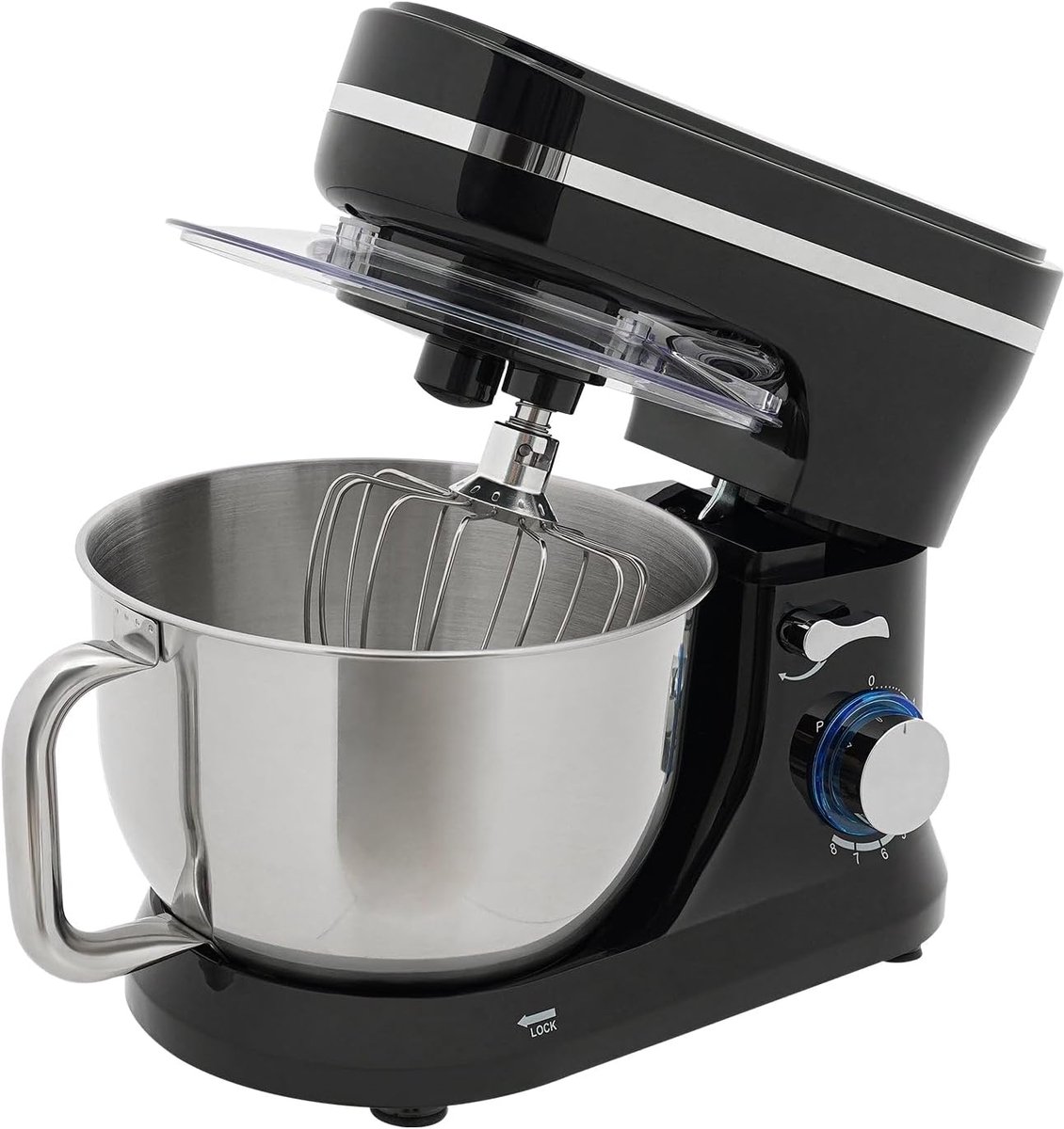 Keukenmachine - Elektrische mixer - Bakken en koken - 1000W Kracht 8+1 Versnellingen - 45 Liter Kom - Zwart