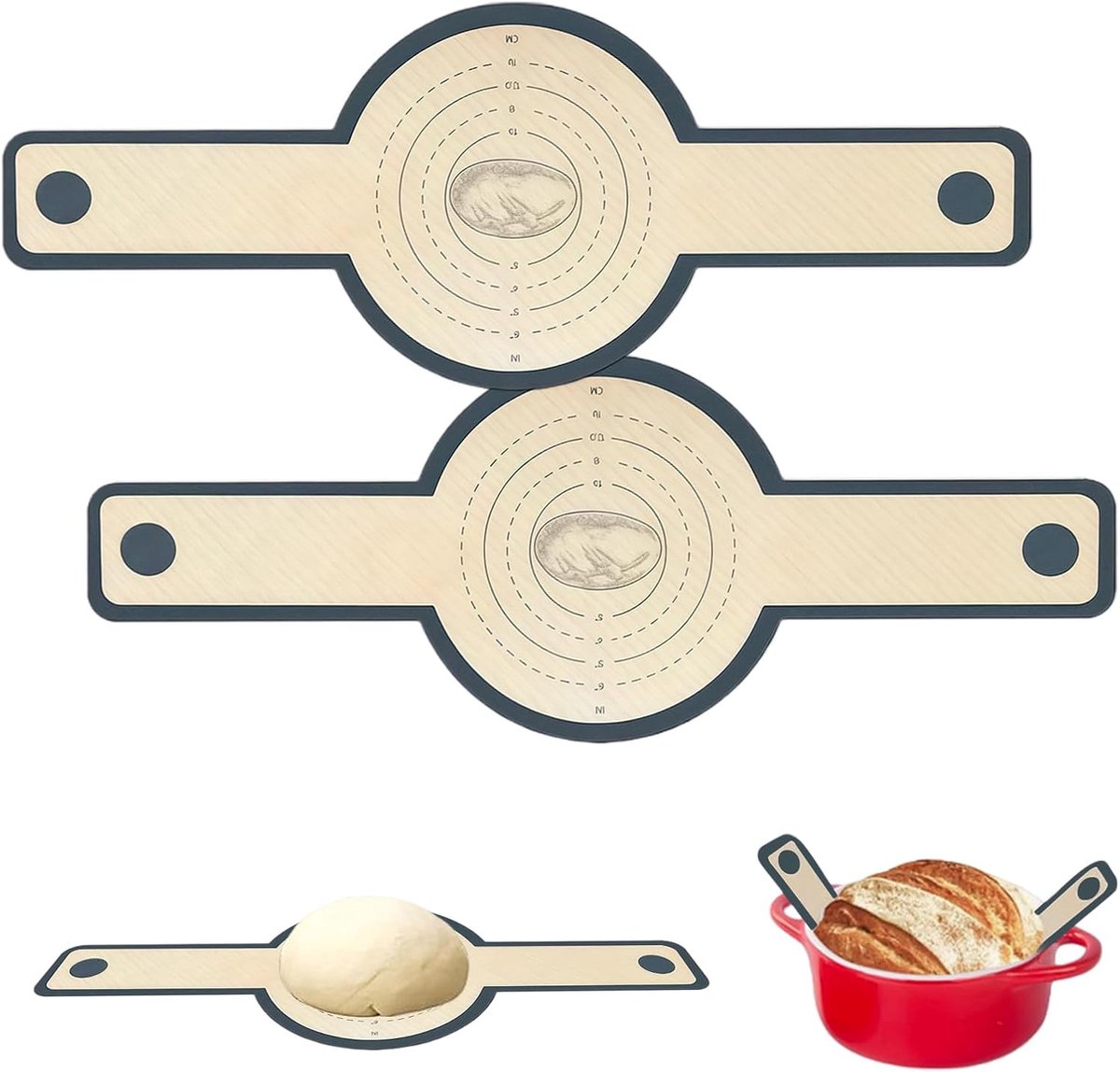 Siliconen Bakmat - Broodmat Oven - Dutch Oven Bakken - Lange Handgrepen - 56 x 21 cm