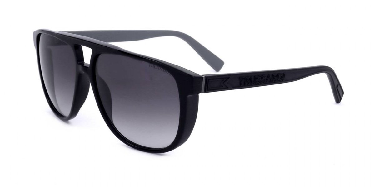 Trussardi STR385 Shiny black 58/15/145 MAN Zonnebrillen