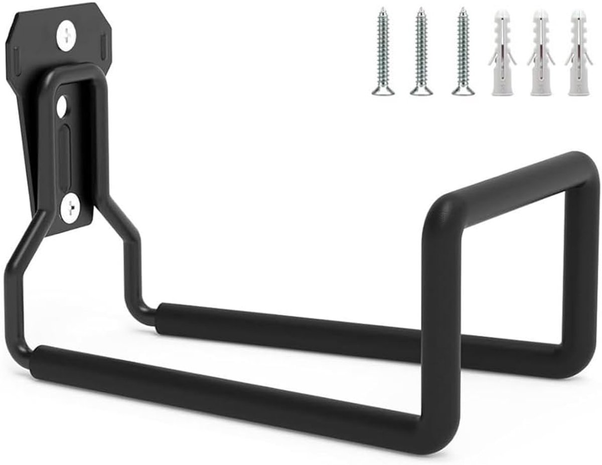 Slanghouder Metaal - Tuinslang Oproller - Tuin Opbergen - Robuuste Wandbevestiging - 15x20x14cm - Zwart