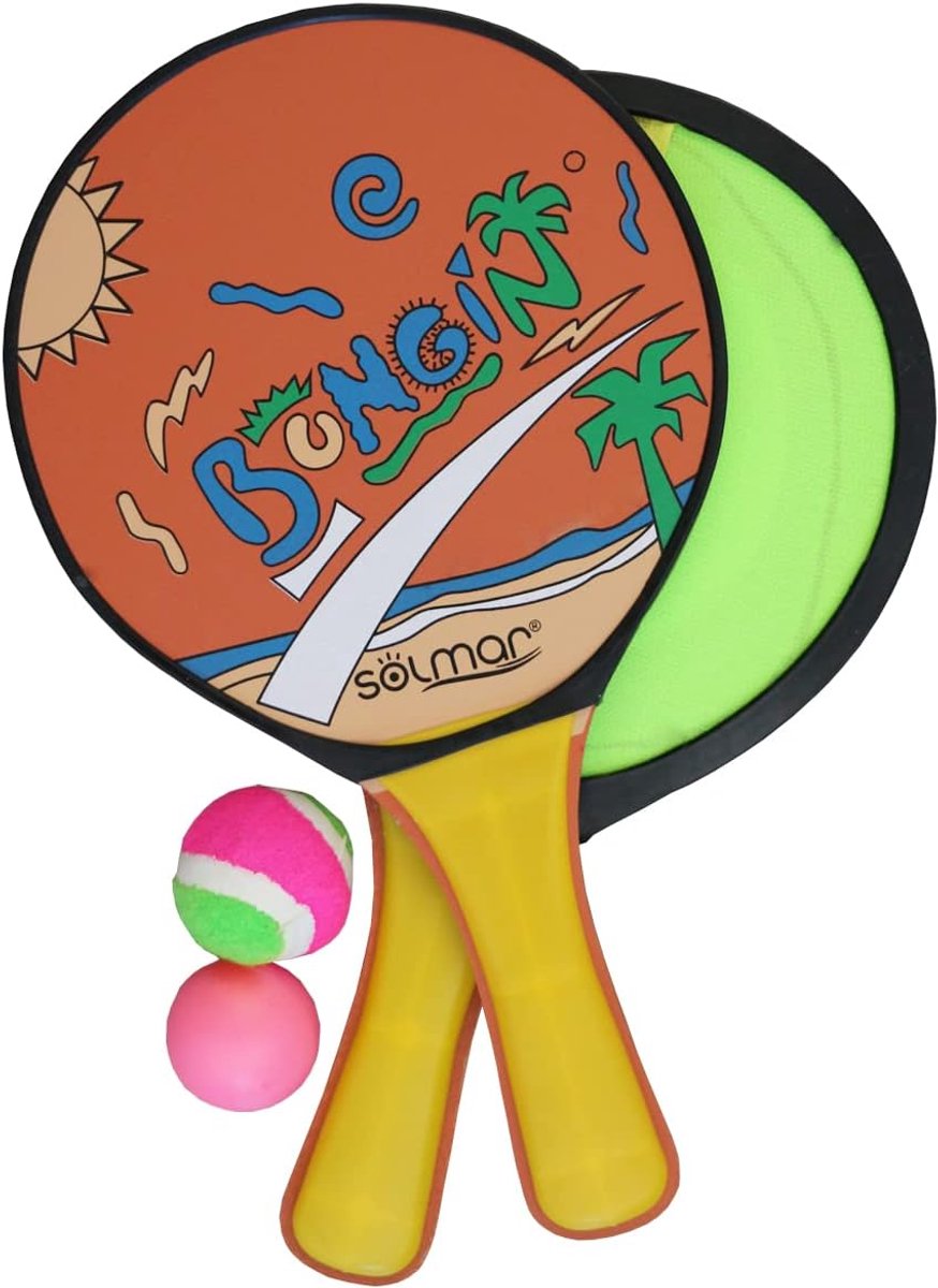 Strand Rackets Set - Padel Ballen - Buitenspellen - 2-in-1 Hout Ontwerp - 33 cm Lengte