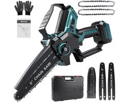 Mini Kettingzaag - 8 inch Kettingzaag voor Makita 18V accu - Batterij niet inbegrepen - Snoeizaag - Takkenzaag - Handzaag - automatische olieer - Automatische Kettingsmering - Brushless - Inclusief Opbergkoffer