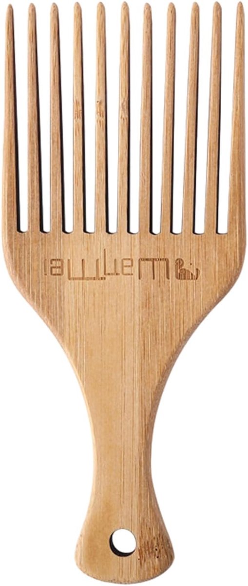 Houten Vorkkam - Puntige Staartkam - Haar Styling - Antistatisch Natuurlijk Hout - 17 x 7 cm - Lichtbruin
