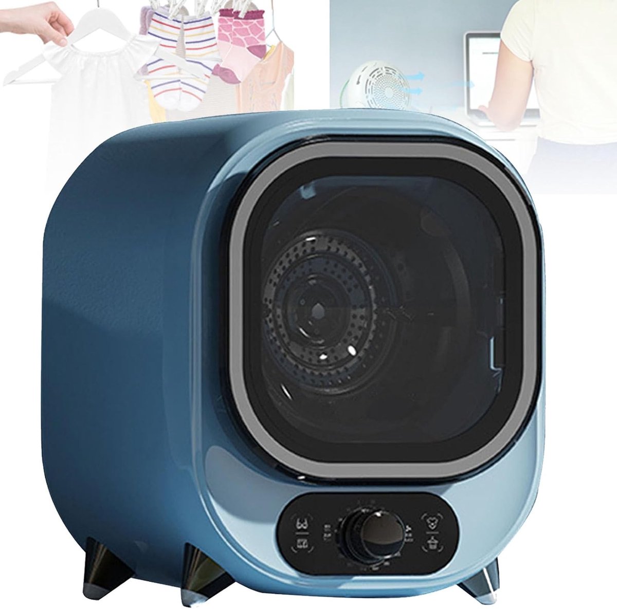 Compacte Wasdroger Draagbare Condensdroger Kleine Ruimtes Dubbele Filtratie 5 kg Capaciteit Blauw
