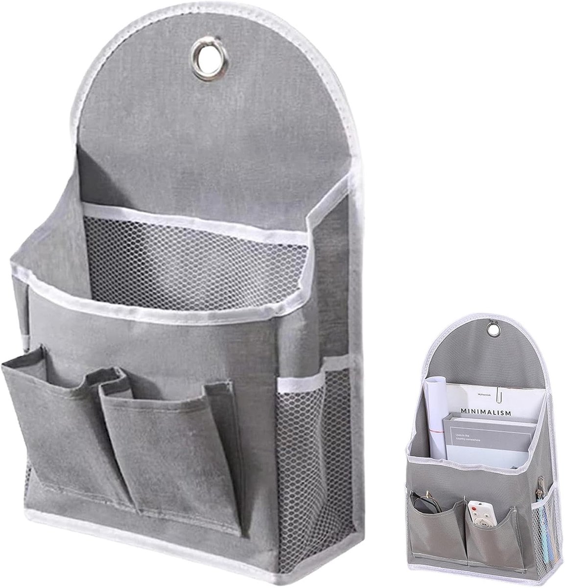Muur Opbergzak - Hangende Organizer - Ruimte Besparen - Meerdere Vakken - 40x25x10cm - Grijs