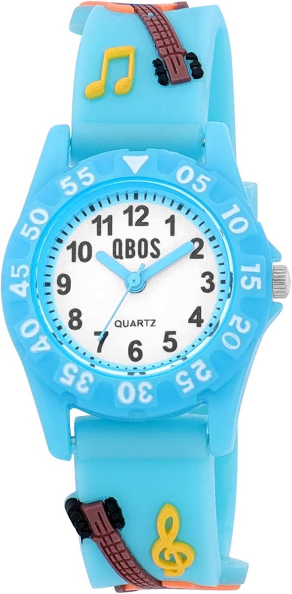 Kinderhorloge Gitaar - Meisjes polshorloge - Tijd leren - Analoge wijzerplaat - Vanaf 3 jaar