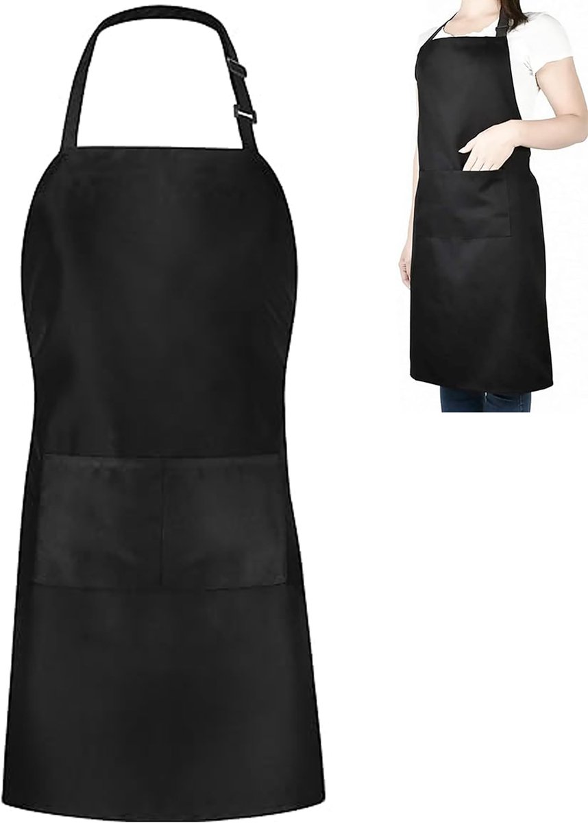 Verstelbare Keukenschort met 2 Zakken - Voor Thuiskeuken, Restaurant, Café, Bakken, Tuinieren & BBQ-Belle's product